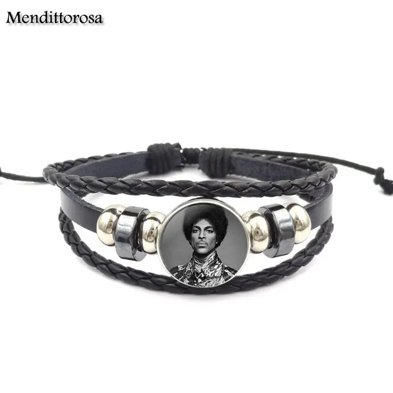 Mendittorosa Best Love Женский черный кожаный браслет ювелирные изделия Мода ручной работы заявление принц Рип символ любовь готический