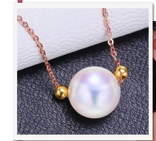 

18"10-11mm natural south sea white pearl necklace pendant