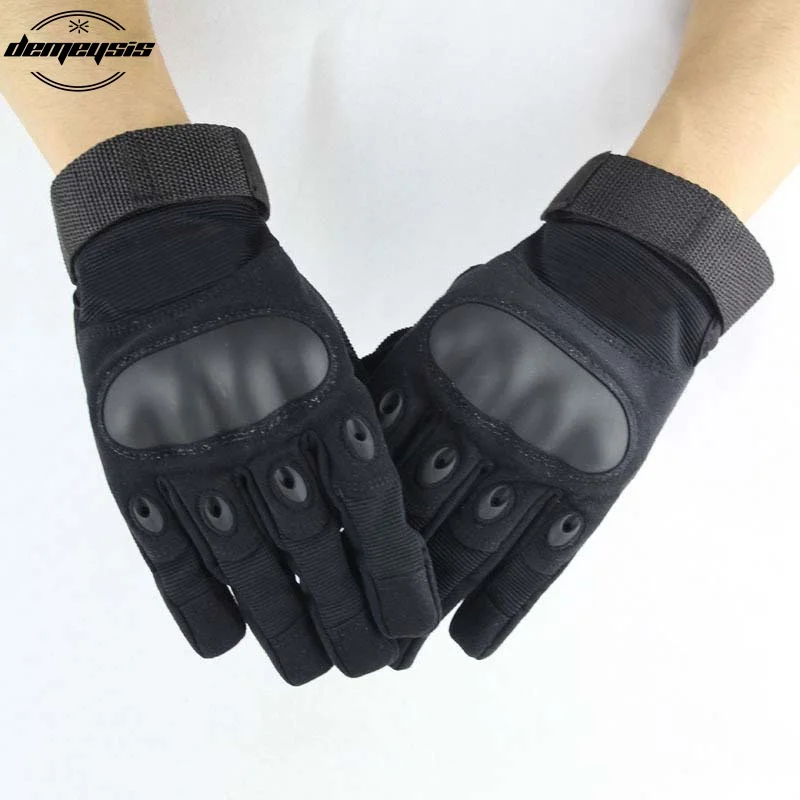 black full finger Высококачественные армейские тактические перчатки с полными пальцами, походные перчатки для страйкбола, охоты, стрельбы, пейнтбола, тактические Спортивные Перчатки - Цвет: black full finger