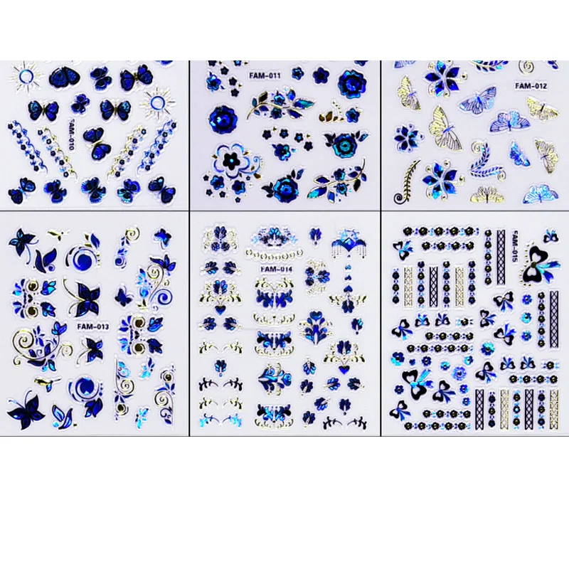 30 Дизайнов 3d наклейки для ногтей 1 лист наклейки s для дизайна ногтей 3d Маникюр Бабочка/цветок наклейки s наклейки для ногтей 3d наклейки Набор#6*5 см