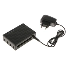 5 Порты и разъёмы 10/100 Мбит/с Ethernet-коммутатор Сетевой удлинитель концентратора разветвитель штепсельная вилка европейского стандарта