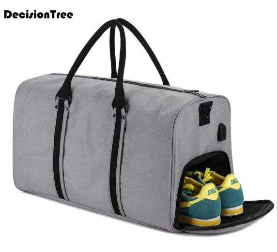 

New USB Charge Portable Nylon Travel Bag Fashion Casual Luggage Bag Multifunctional Large Capacity Male Duffle bag C253