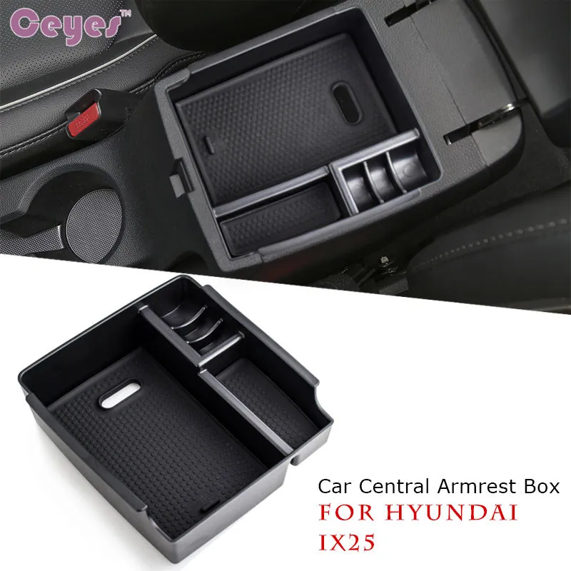 

Ceyes Tray Container Box Car Styling Case For Hyundai IX25 Creta Central Armrest Suitcase Storage Holder Clapboard Car Styling