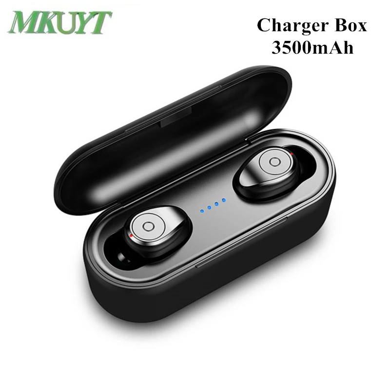 

MKUYT F9 Mini 5D Stereo Wireless Headset Bluetooth Earphone IPX7 Waterproof Sport Earbuds with 3500mA Power Bank Charger Box