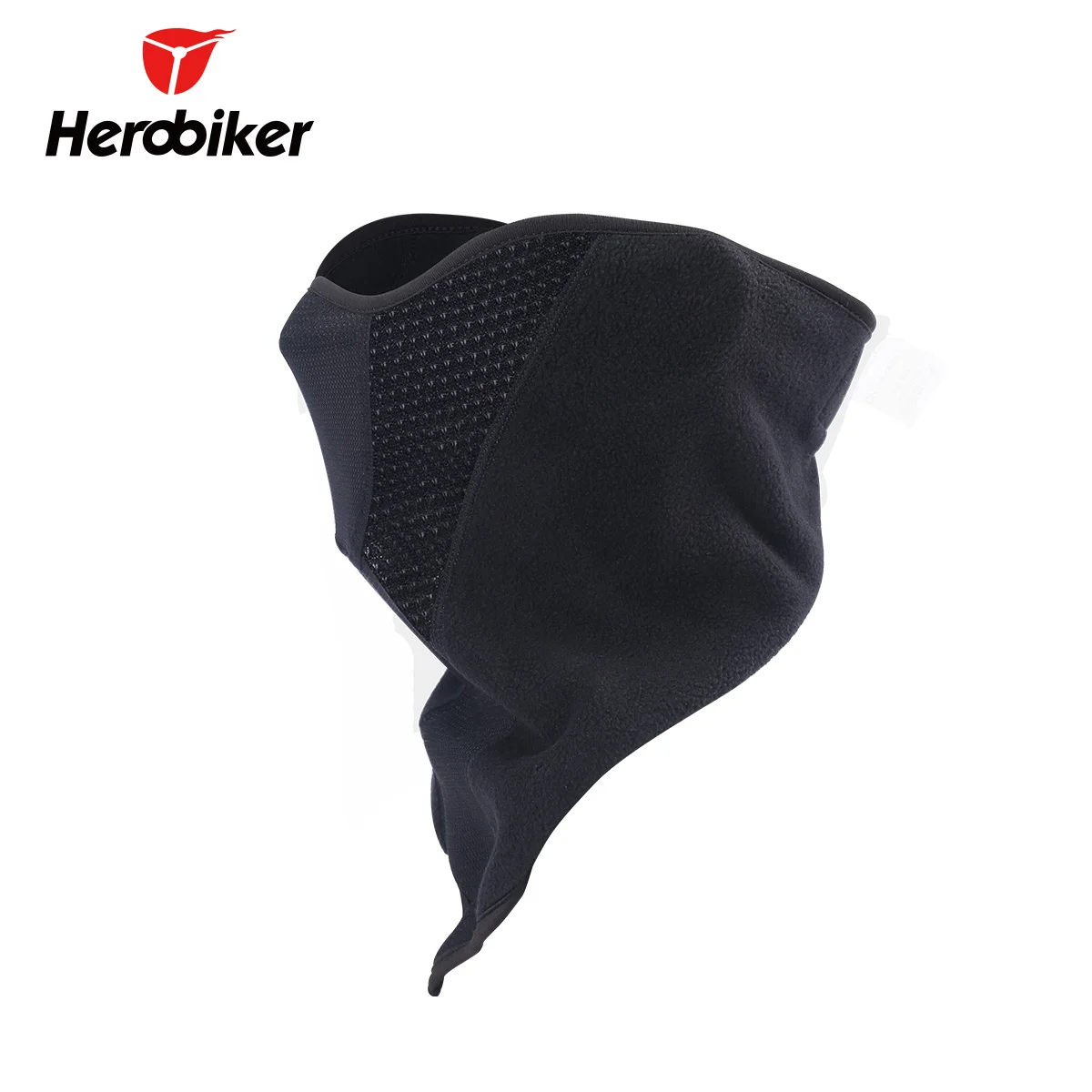 HEROBIKER الأسود دراجة نارية وجه قناع الخريف الشتاء الحرارية الصوف الدراجات نصف الوجه قناع موتو الباردة واقية التزلج على الجليد قناع