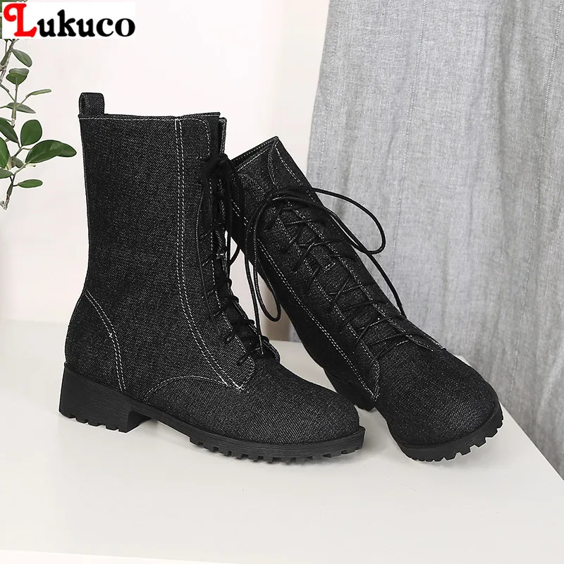 

Lukuco Chelsea Botas Winter Spring Female Boots Women Boots Large Size 38 39 40 41 42 43 44 45 46 Concise Shoes Motorcycle boots