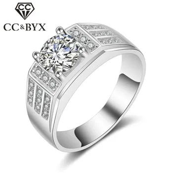 

CC Unique S925 Sillver Rings For Men Anillos Love Promise Gentleman Bridegroom Wedding Fashion Jewelry Engagement Big Ring CC684