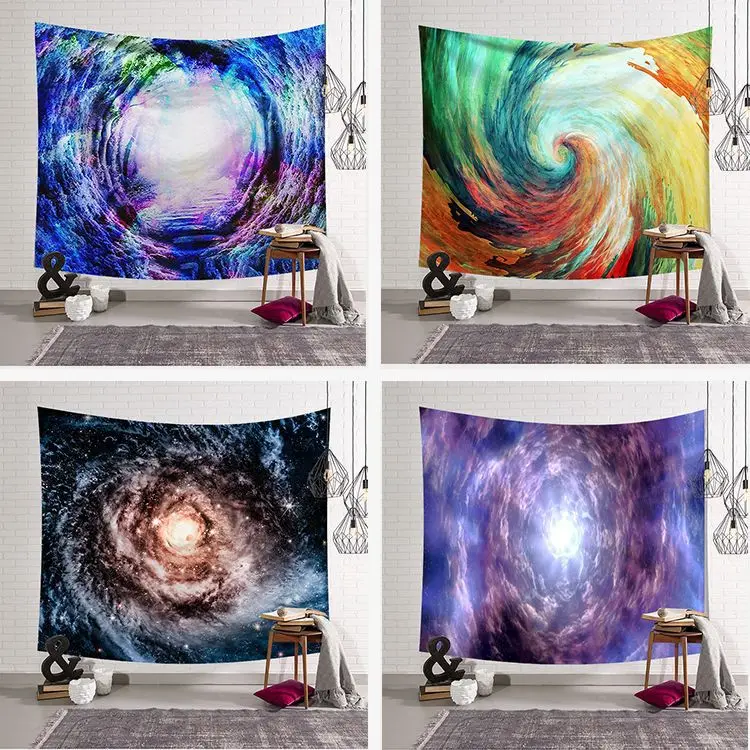 

Colorful starry Sky View Tapestry Wall Hanging Bed cover Tapestry Art Round Towel beach Blanket Cotton Home Decor room 150x200cm