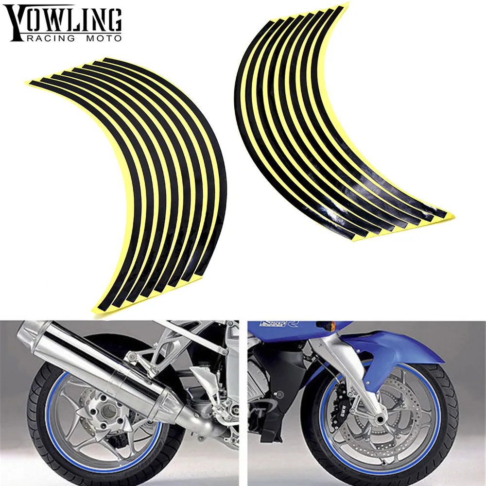 

For SUZUKI GSF650 GSF650S GSF1000 GSR 600 750 1000 GSR600 Colorful motorcycles wheel stickers Reflective Rim moto Stripe Tape
