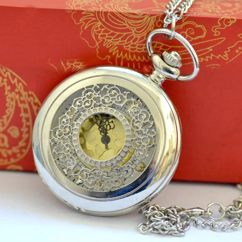 Карманные часы для мужчин женщин Винтаж стимпанк Ретро Серебряный дизайн карманные часы кварцевые кулон ожерелье подарок