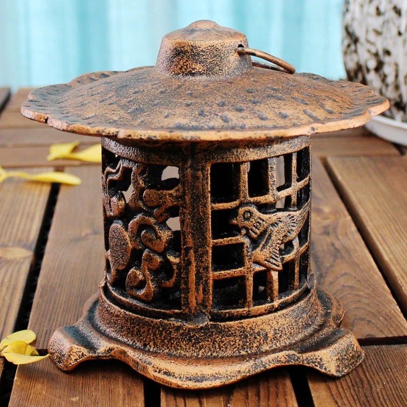 Cast Iron Hanging Lantern Antique Metal Candle Holder Home ...