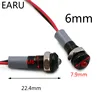 Black Body Round Head 6mm Waterproof IP67 Metal LED Warning Indicator Light Signal Lamp Pilot Wire 5V 12V 24V 110V 220V Red Blue ► Photo 3/6