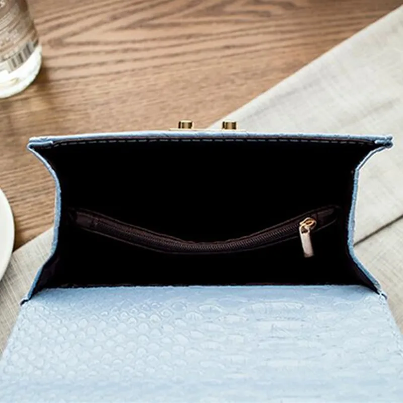 COOL WALKER Alligator Crocodile Leather Mini Small Women Crossbody bag chain women's handbag messenger shoulder bag with Pink
