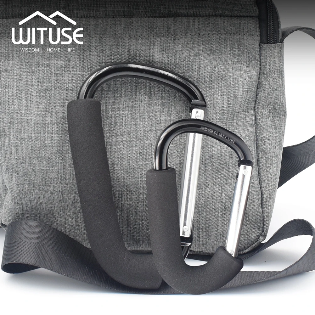 

Ultra Big Size Outdoor Buckle D-Ring Shape Aluminum Alloy Carabiner Snap Key Chain Clip Hook Pram Shopping Buckle With Sponge