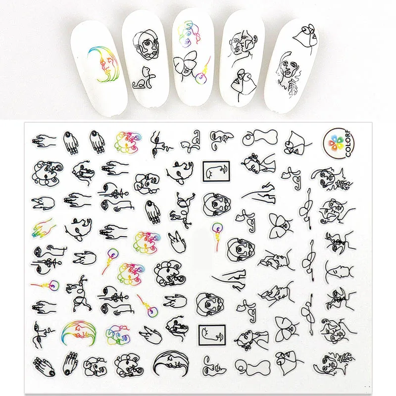 WAKEFULNESS 1 лист сексуальная девушка 3d стикер для ногтей цветы Леопард Изображение Стикер для дизайна ногтей s клейкие переводные наклейки маникюрные украшения - Цвет: CA-509