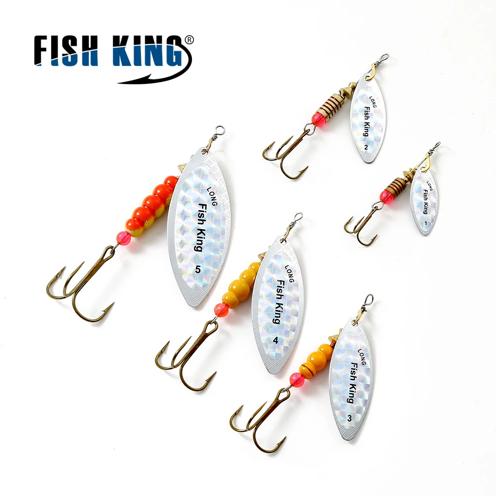 Fishing King 4 цвета 0#-5# spinner ложка приманки с металлической жесткой приманкой с тройным крючком рыболовные снасти Pesca