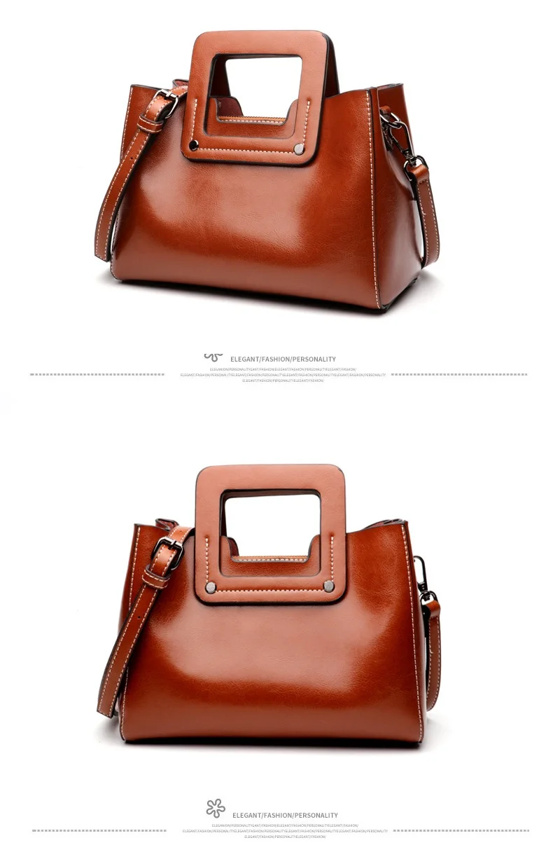 MJ Women Leather Handbag Fashion Oil Wax Leather Tote Bag Female Luxury Shoulder Crossbody Bags Small Woman Messenger Bag (14)