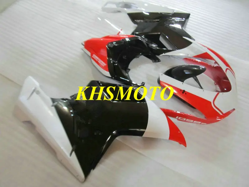 Впрыска обтекателя комплект для DUCATI 1098s 1198 848 2007 2011 ducati 07 08 09 10 11 Белый Красный