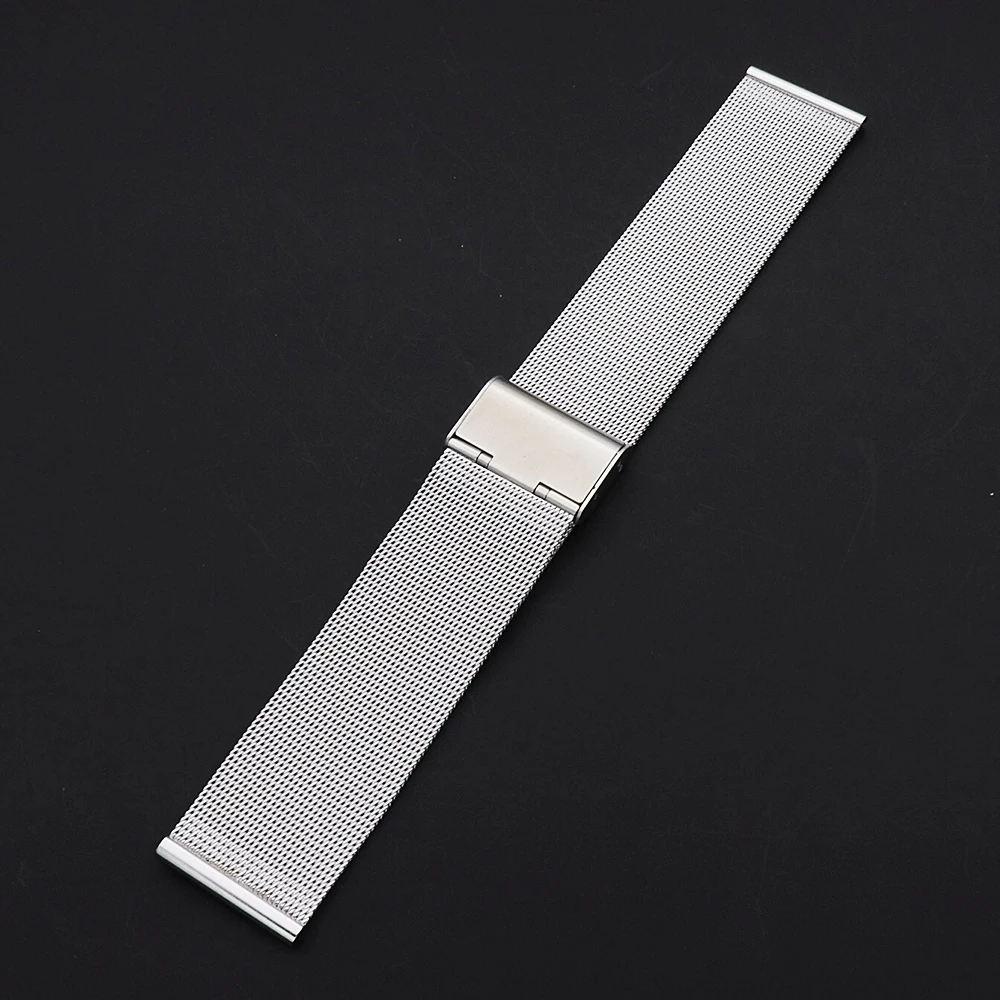 

20 22mm Silver 304 Stainless Steel Watch Band Bracelet Wristband Exchange Belt Loop With Clasp