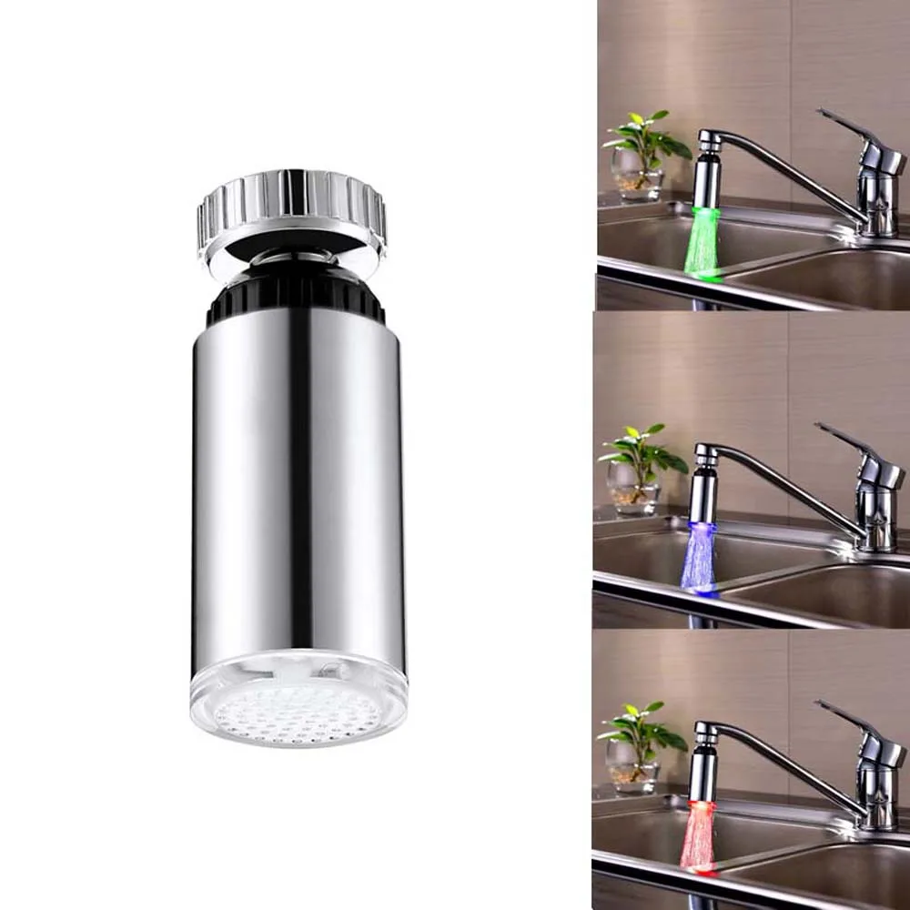 CY2 8001 B6 ABS 3 Colors Temperature Sensor Led Shower Heads Led Faucet
