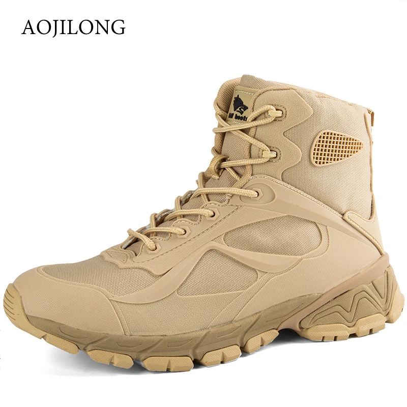 

2018 Brand Men's Hiking Shoes Military Tactical Boots Training Desert Boots Outdoor Sports Ankle Bot Tactical Army Bot Male Shoe