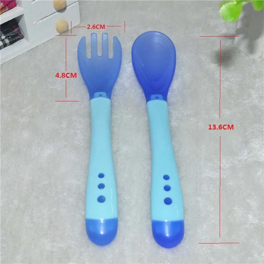2 шт./компл. детская силиконовая ложка с датчиком температуры|baby spoon set|spoon silicon