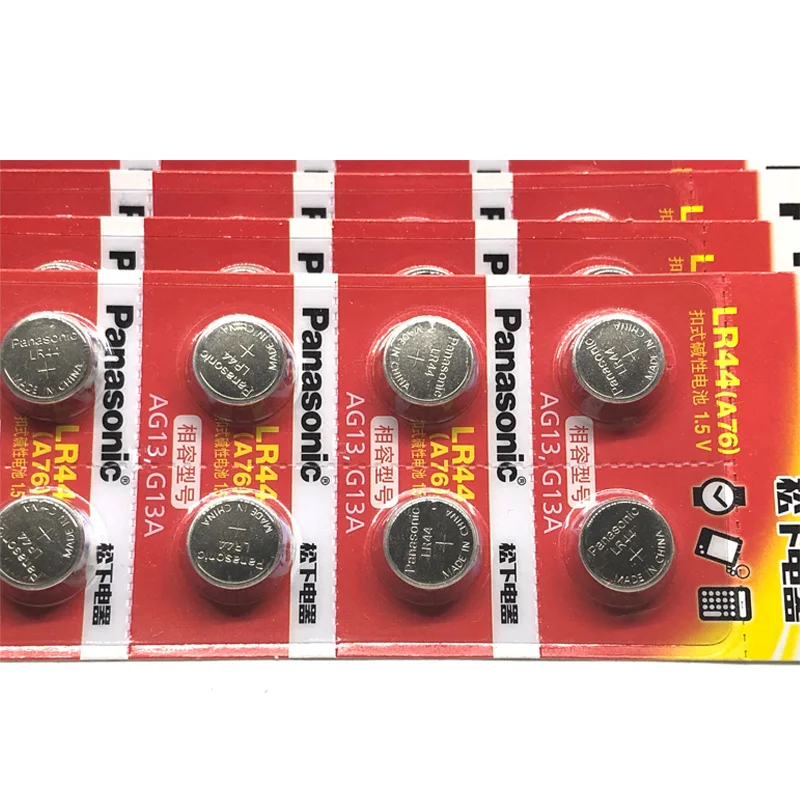 Original para Panasonic Pilhas de Moedas v de Lítio Lote Nova Bateria Lr44 A76 Ag13 G13a Lr1154 357a Sr44 1.5 Botão Célula 100 Pçs - - Image 5
