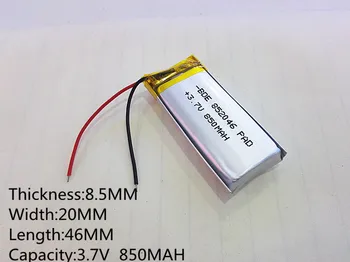 

10pcs 3.7V 850mAh 852046 Lithium Polymer Li-Po li ion Rechargeable Battery cells For Mp3 MP4 MP5 GPS mobile bluetooth