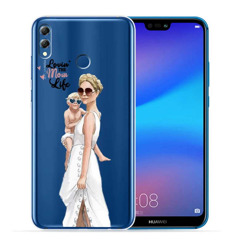 Модный супер мама папа девочка детский чехол для телефона для huawei P30 Lite P30 Pro P20 Lite P8Lite P9Lite P Smart мягкий прозрачный Etui - Цвет: 08