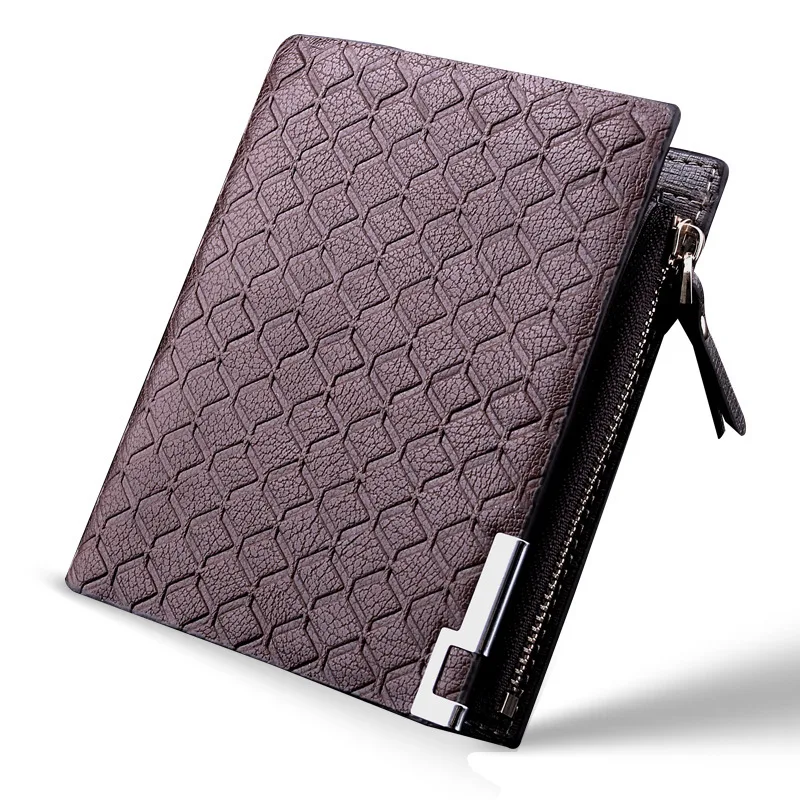 

Brand New Men Wallets Famous Genuine Leather Mens Wallet Male Money Bags Zipper Coin Purse Wallets Short Design Men Wallet