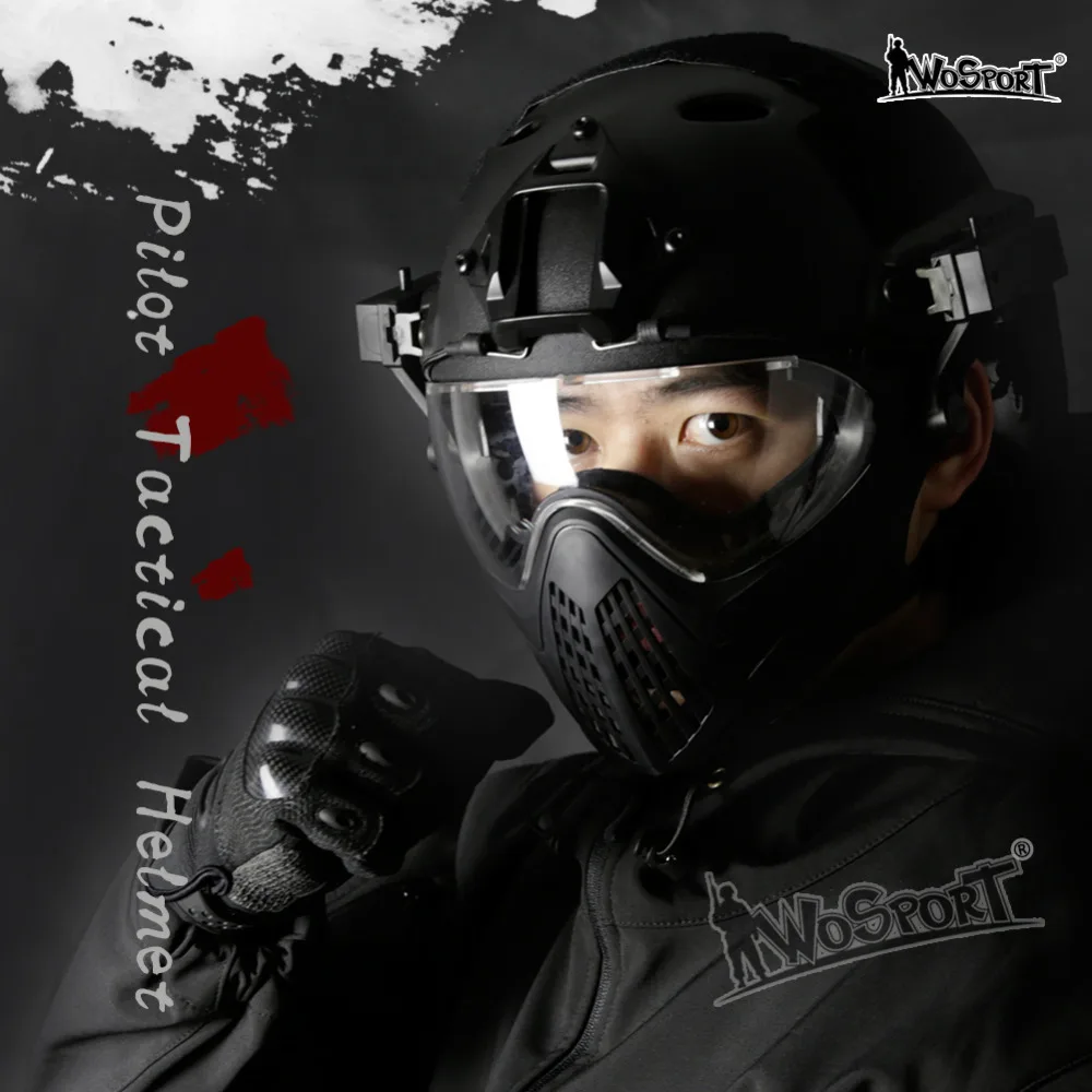 Wosport Новый тактический шлем с маской военный для страйкбола армия военных игр