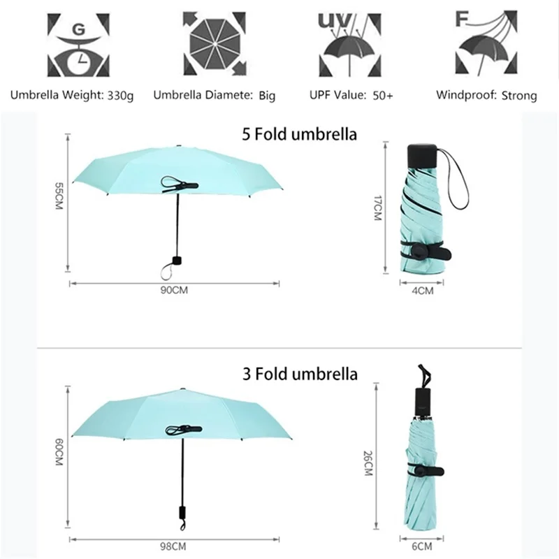 Только Jime, мини складные зонты, для дождя, для женщин, складные, для детей, плюс пять, складной зонтик, водонепроницаемый, дождевик, зонты, дождевик