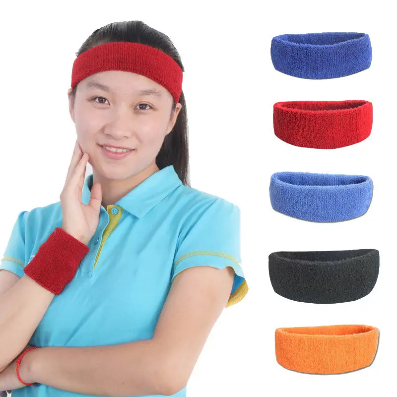 Women Elastic Sports Headband Guys Band Fitness Yoga Sweatband Running