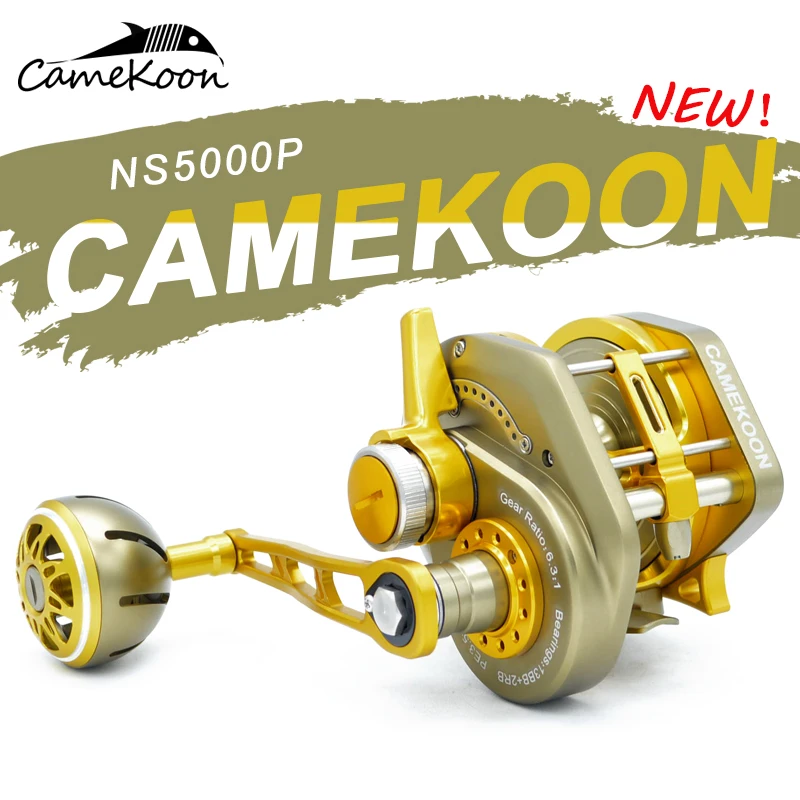 CAMEKOON All Aluminum Saltwater Lever Drag Fishing Reel 6.3:1 Gear 