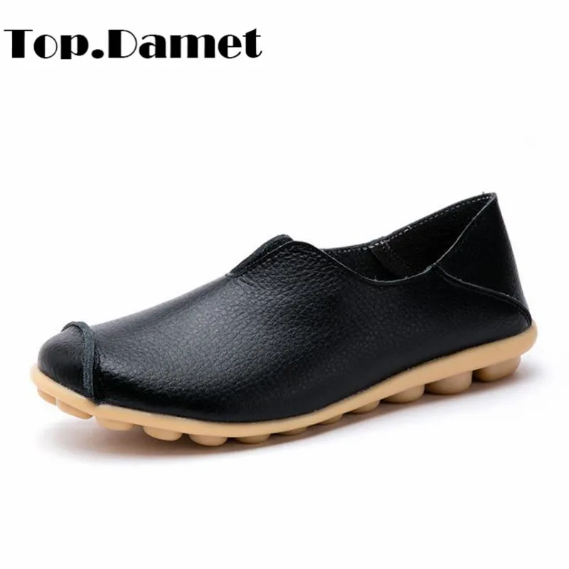 

Top.Damet Women Flats Spring Summer Solid Color Slip On Shoes Casual Round Toe Shallow Plus Size Loafers Shoes for Female