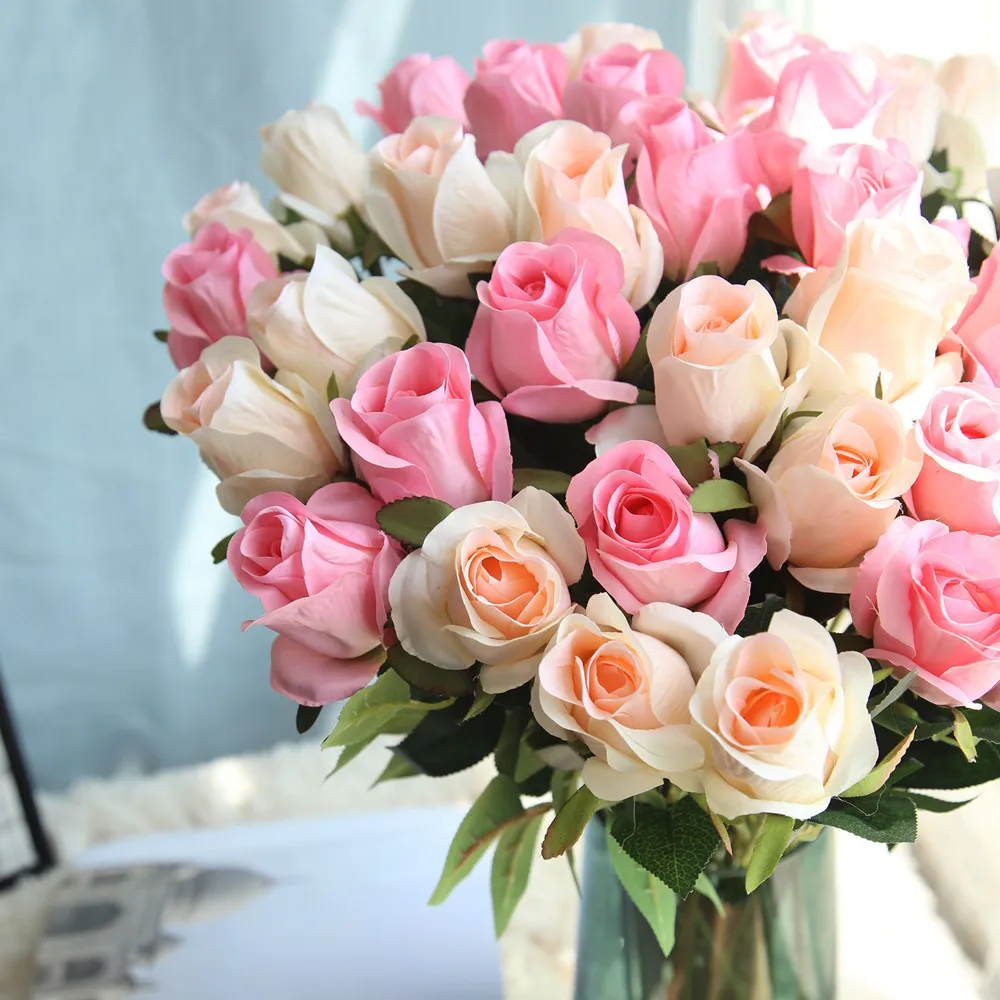 Длинная ветка Роза из искусственного шелка Цветок для свадьбы, вечеринки, дома, Весенние Свадебные цветы, украшения, искусственный цветок 313W