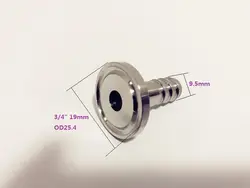 Бесплатная доставка Tri-clamp редуктор/Tri-clamp адаптер 3/4 "(19 мм) OD25.4 * мм 9,5 мм разъем шланга. Материал нержавеющая сталь 304