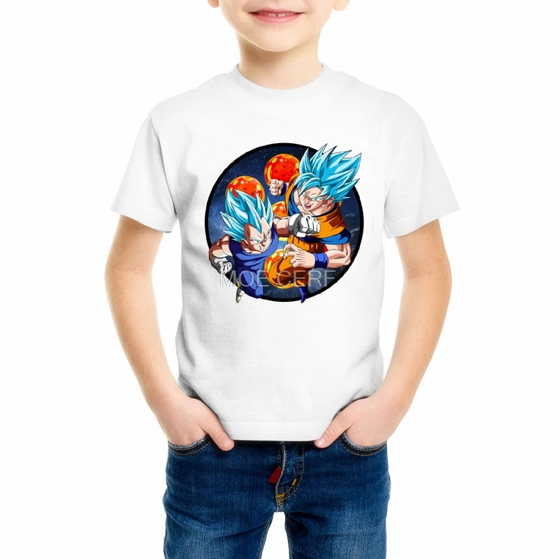 Футболки Vegeta аниме Гоку для сына, для мальчиков, девочек, детей, Camiseta Harajuku, футболка с принтом Dragon Ball топы, Z17-6