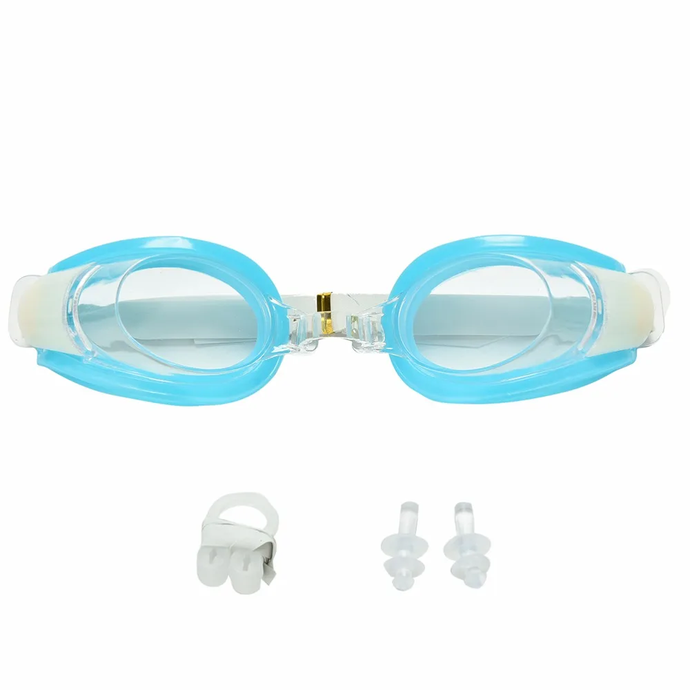 

2019 New 1 Set Adult Swimming Glasses with Earplugs Nose Clip Summer Diving Swimming Glasses Plastic Rubber Goggle Set 6 Colors
