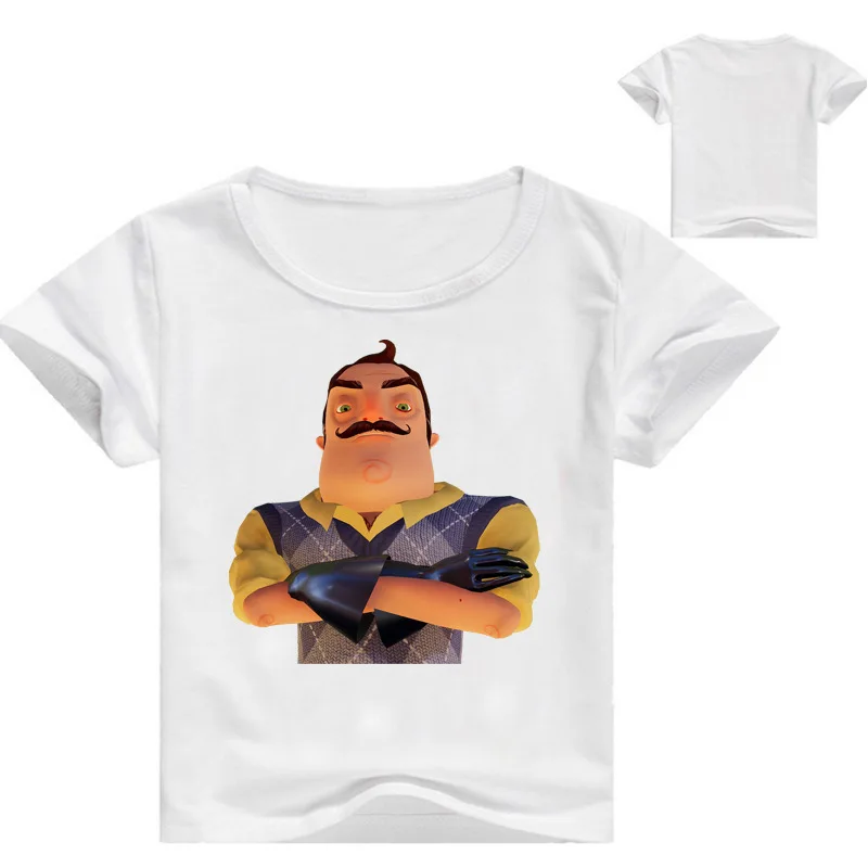 Z & Y От 2 до 16 лет лето 2019 футболка Hello Neighbor Детские рубашки для мальчиков рубашка с
