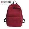 HOCODO Solid Canvas Backpack For Teenagers Women Casual Large Capacity School Bag Simple College Wind Travel Backpack Mochila ► Photo 1/6