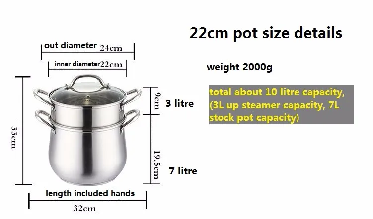 Двойные котлы паровые горшки паровые 2 слоя из нержавеющей стали утолщение мультяшная чашка кастрюля для бульонов многофункциональный горшок для приготовления пищи inox
