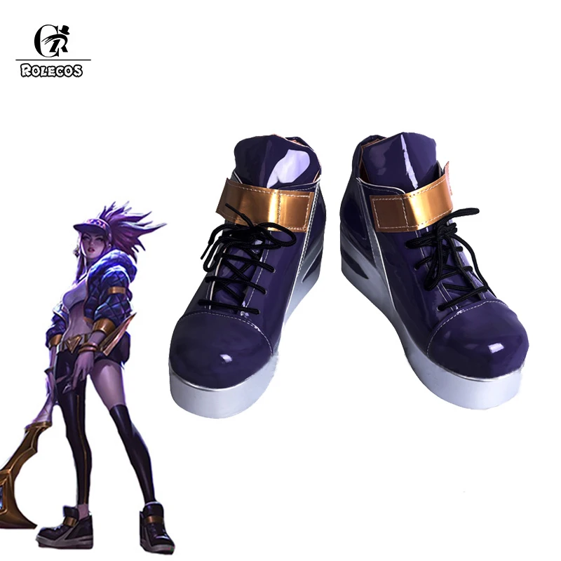 

ROLECOS Game LOL K/DA Akali Cosplay Shoes LOL KDA Akali Cosplay Shoes Boots for Women Akali Cosplay Purple Shoes