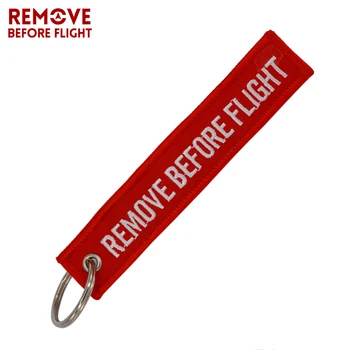 

Remove Before Flight Key Chain for Motorcycles Scooters and Cars Aviation Gifts Tag Red Embroidery Key Fobs OEM Keychain Jewelry