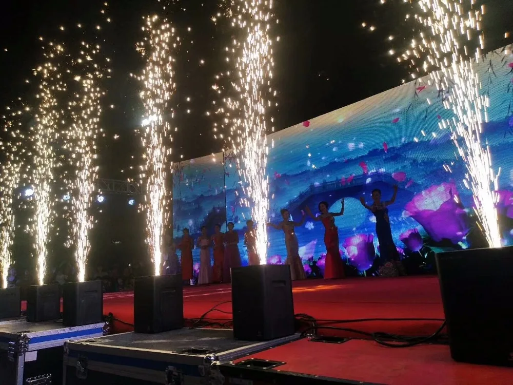 Controle de Rotação para o Casamento da Fase Elétrica Sparkler Chama Fogo Máquina 2m Altura Especial Coldfireworks Dmx 512 500w 33 controle de rotação para o casamento da fase