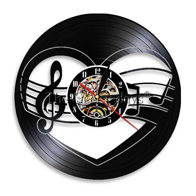 1piece Music Notes Vinyl Record Wall Clock Vintage Rock N Roll Home 1piece Music Notes Vinyl Record Wall Clock Vintage Rock N Roll Home Decor Handmade Gift For