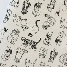 100x150 см хлопковая ткань с изображением белого кота, ручная работа, шитье, лоскутное шитье, наволочка для дивана, занавеска, скатерть, сумка, кошелек