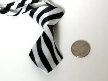 dog necktie black white stripe