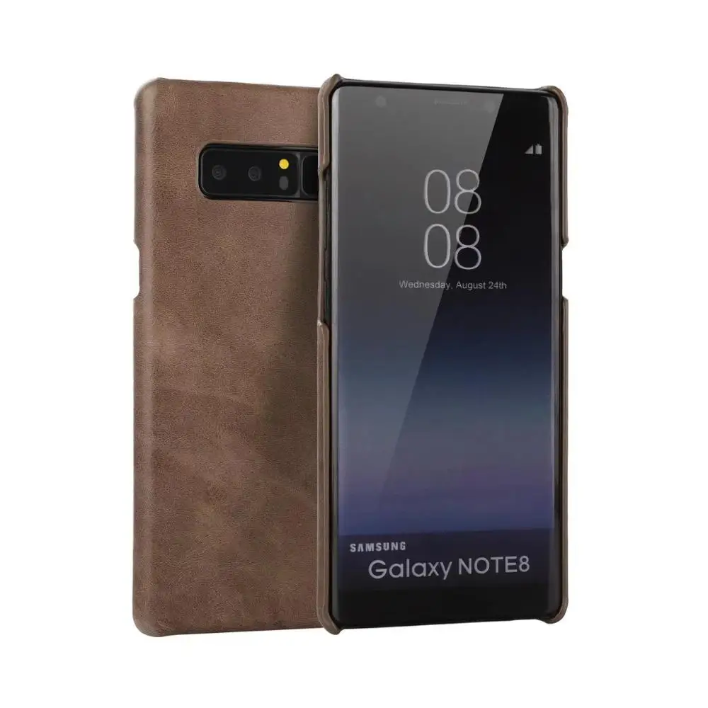 Чехлы для телефонов из натуральной кожи для sumsung galaxy note 8 Note8 защитная задняя крышка ультратонкий кожаный чехол для мобильного телефона funda - Цвет: Коричневый
