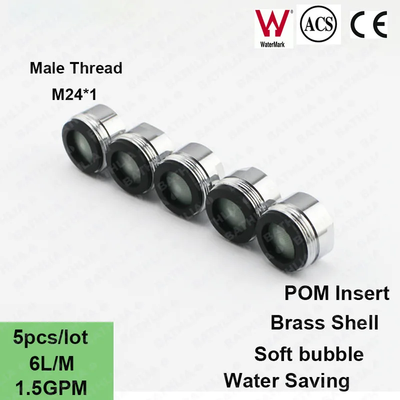 

M24 Male Thread Kitchen Basin Faucet Aerator Water Saver Soft Bubble Faucet Spout Aerator 1.5GPM Tap Nozzle Spray Aerator